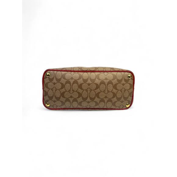 Coach Peyton Signature Cora Dome Coated Canvas Satchel Bag - Picture 13 of 16